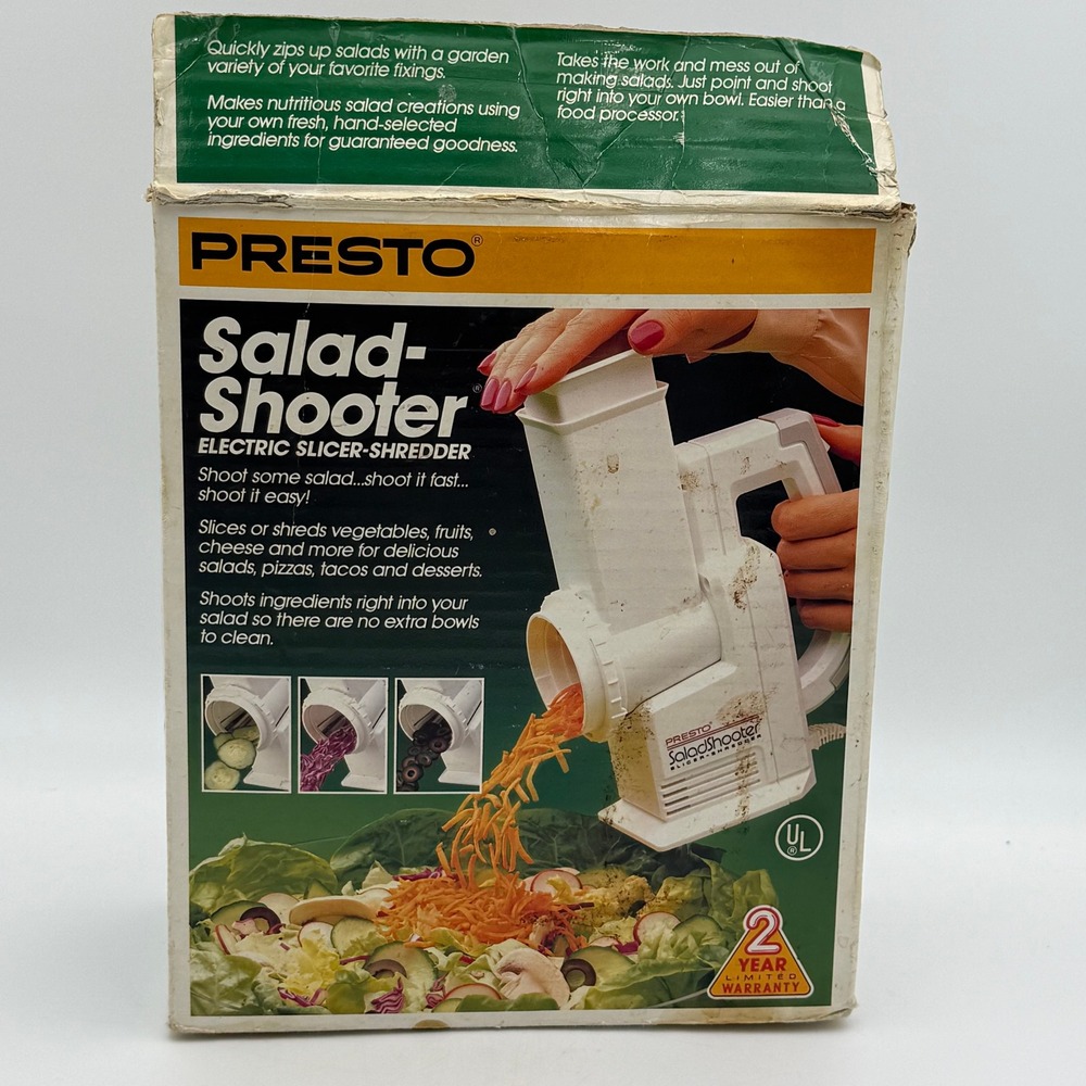 ****PARTS ONLY**** Presto SaladShooter Electric Slicer Shredder White Vintage